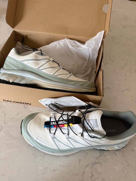 Salomon Shoes - Salomon White/Green Milieu Goretex
